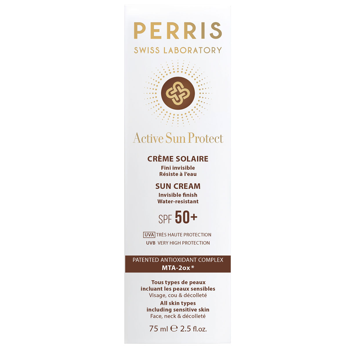 PERRIS Swiss Laboratory Active Sun Protect Sun Cream SPF50+ 75ml